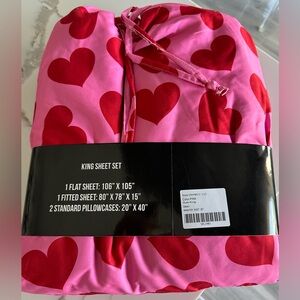 Dolls Kill Maneater Pink Heart King Size Sheet Set.